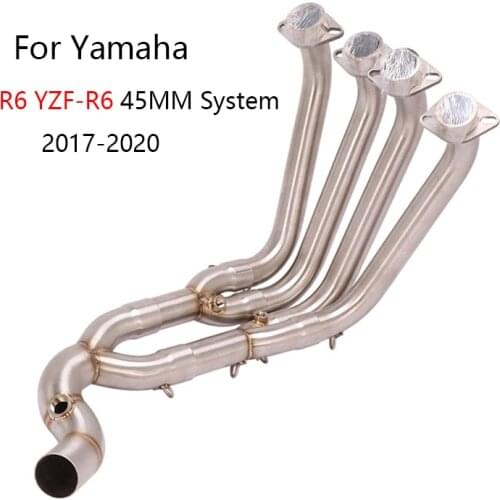 45MM Slip-on Exhaust System for Yamaha R6 YZF-R6 Motorcycle Exhaust Pipe Stainless Steel Header Mid Link Tube for Stock Muffler
