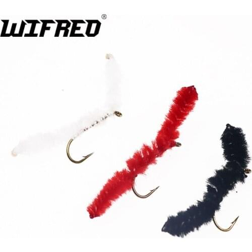 Wifreo 10PCS 10# San Juan Worm Fly Aquatic Worms River Trout Fishing Flies