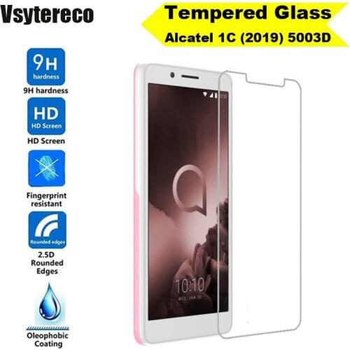 Smartphone 9H Tempered Glass for Alcatel 1C (2019) 5003D 4.96" Phone Explosion-proof Protective Film Screen Protector Cover