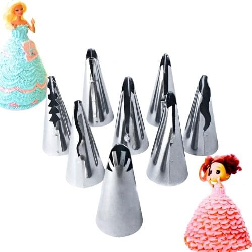 1PCS Korean Skirt Cake Cream Decorating Mouth Cream Squeeze Flower Head Stainless Steel Baking Tools