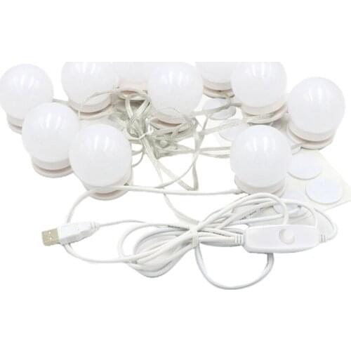 10x Hollywood Style LED Vanity Lights Dimmable Makeup Mirror Light Bulbs Kit