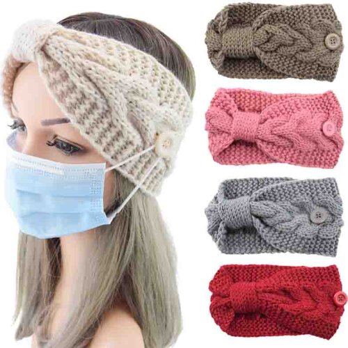 2020 Knitted Cross Headband For Women New Winter Hairbands For Women Girls Hair Accessories Knot Elastic Hairbands Headwear Hot