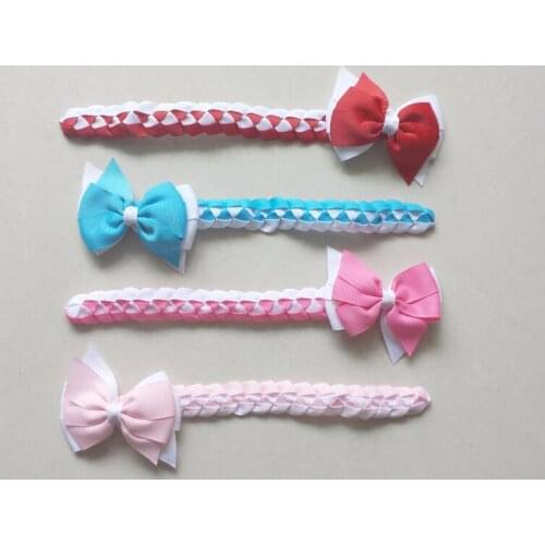 50pcs hair Bun wraps bows clips Ponytail Holder gingham plaid Donut Ring Head Wrap Hairband Headbands girl women headwear PD020