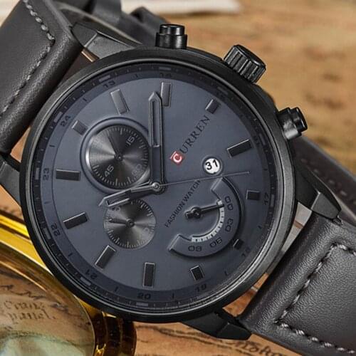 8217 CURREN Top Brand Luxury Mens Watches Male Clocks Date Sport Military Clock Leather Strap Quartz Business Men Watch Gift