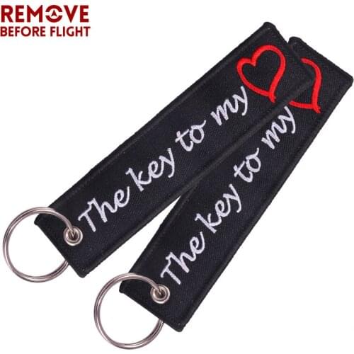 The Key to My Heart Key Ring Chain Bijoux Keychain for Cars Gifts Key Tag Embroidery Motorcycles Fashion Keychain 20 PCS/LOT