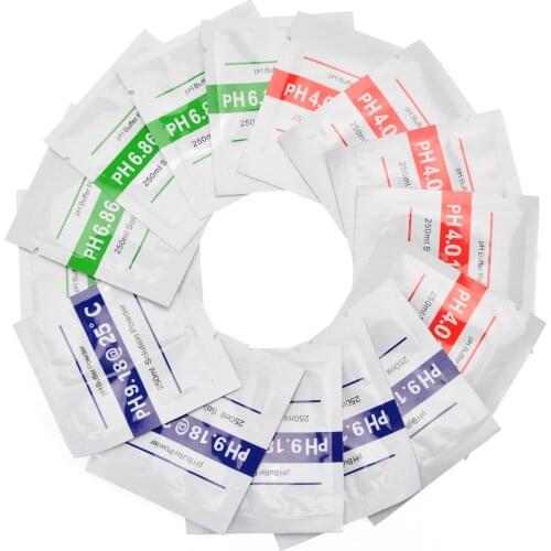 15pcs PH Meter Buffer Powder Measure Calibration Solution PH6.86 4.01 9.18 250ml Calibration Water Testing for PH Test Meter