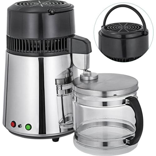 Water Distillers Countertop Stainless Steel 4L Digital Control Distilling Water Machine for Home with Handle 750W