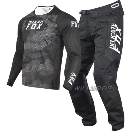 Delicate Fox 180 Oktiv Trev Gear Set Jersey Pants Motocross Motorbike Mountain Bicycle Offroad Suit Mens Kits