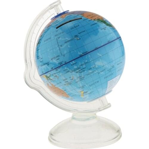 2-in-1 World Globe Piggy Bank Kids Coin Money Box for Kids Children Birthday Christmas Gifts