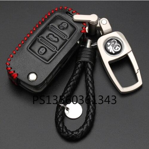 Suitable for Skoda Octavia Fabia Superb Yeti leather car key cover shell buckle