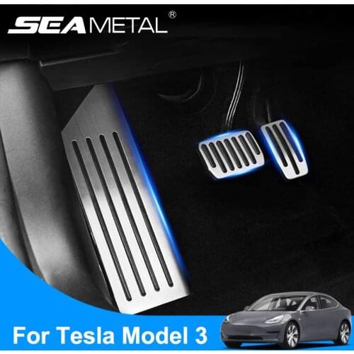 Footrest Pedal Cover for Tesla Model 3 Accessories Aluminum Accelerator Brake Cover Protector Anti Slip Pad for Model3 Car Goods