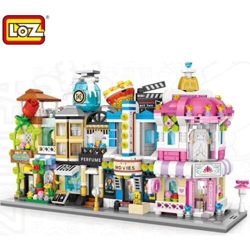 LOZ Mini Blocks Street Flower Shop Building Bricks for Kids Toy Small Wedding Store Model Children Educational Gifts 1633-1636