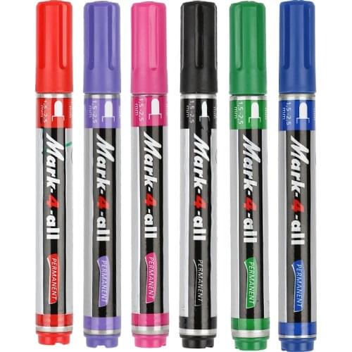 6pcs/lot Germany Stabilo 651 Paint Marker Color Round Head Whiteboard Pen Ink Not Easy To Dry Up 1.5mm-2.5mm