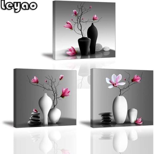 3 pieces diy 5D diamond painting still life vase orchid cross stitch full square round drill embroidery triptych home decor