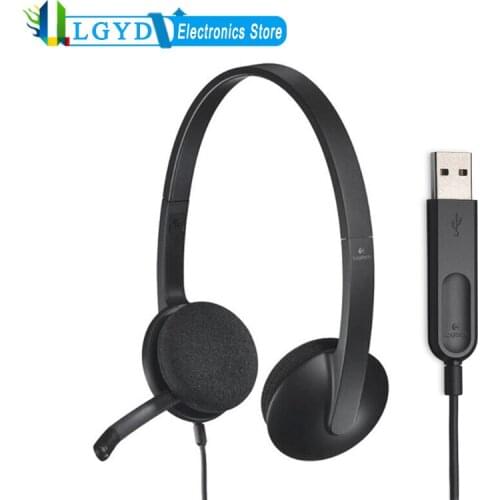Logitech H340 Headphone Computer Office Education Training USB Interface Microphone Wired Headset