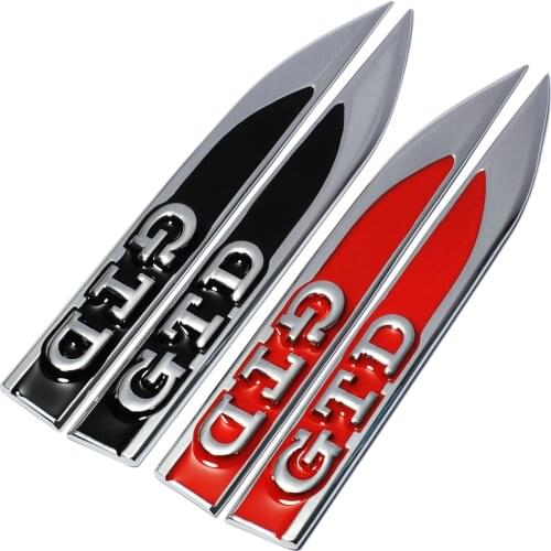 A Pair Car Side Wing Fender Badge Emblem GTD Sticker For VW Golf 6 7 MK6 Sports Stickers Styling Auto Accessory Car Refitting