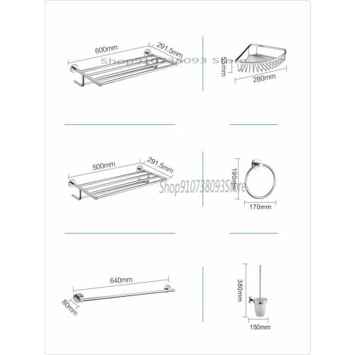 All Copper Bathroom Hardware Pendant Set Bathroom Towel Rack Toilet Towel Rack Wall Hanging Rack Five Piece Set