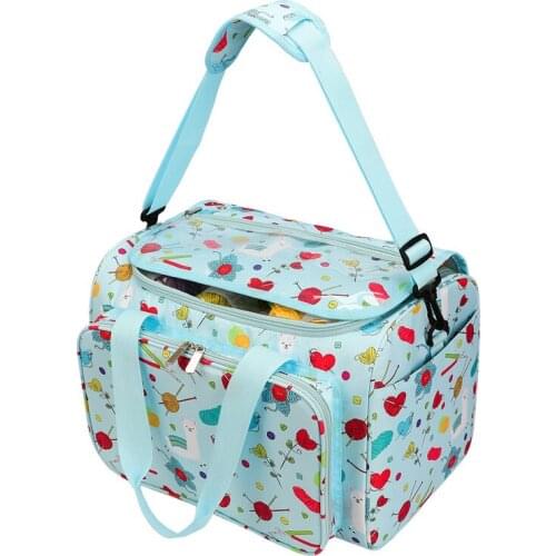 Portable Sewing Supplies Storage Bag Cute print sheep Oxford Cloth Wool Crochet Hook Knitting Needle Crochet Hooks Organizer