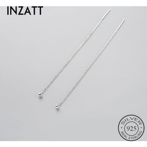 INZATT OL Tassel Real 925 Sterling Silver Long Dangle Drop Earrings Minimalist For Trendy Women Party Jewelry FINE Brincos