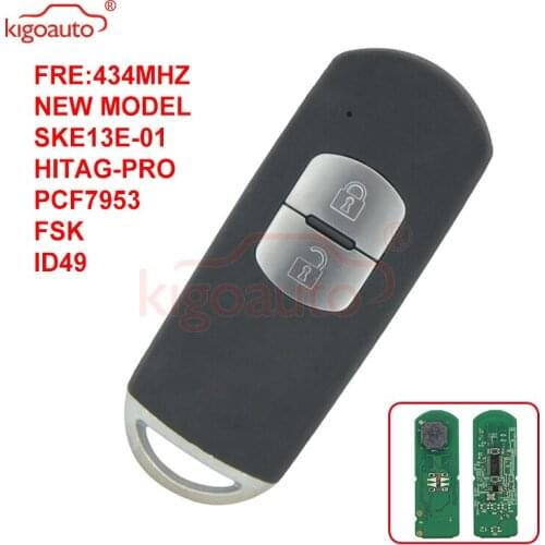 Kigoauto Replacement Remote Car Key 2 Button 433MHz ID83 Chip FOB for Mazda CX-5 FCC ID: SKE13E-01 CMIIT ID: 2011DJ5486