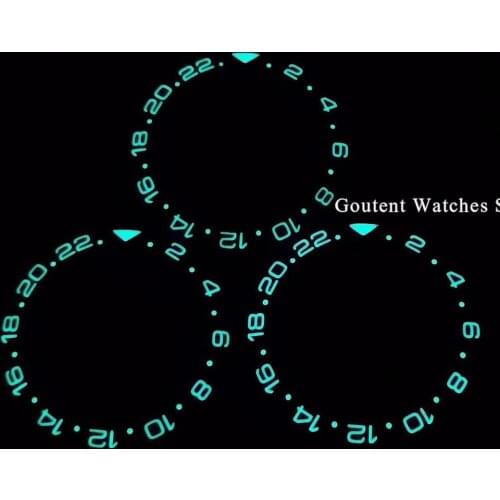 38mm Super Luminous Watch Bezel Insert Black/blue/green Ceramic Bezel Insert Watch Parts Fits For 40mm GMT Watches