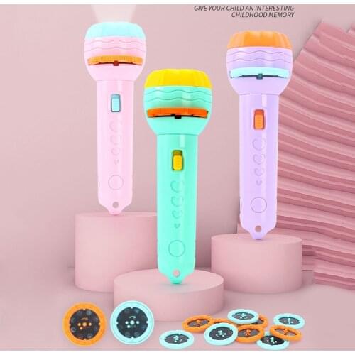 Luminous Torch Lamp Children Early Education Projector Slide Sleeping Story Book Toys Luminous Flashlight Toy