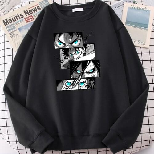 Mens Sweatshirts Attack On Titan Character Hoodies Autumn Spring Fleece Streetwear Hoody 2021 Male Loose New Casual Pullover