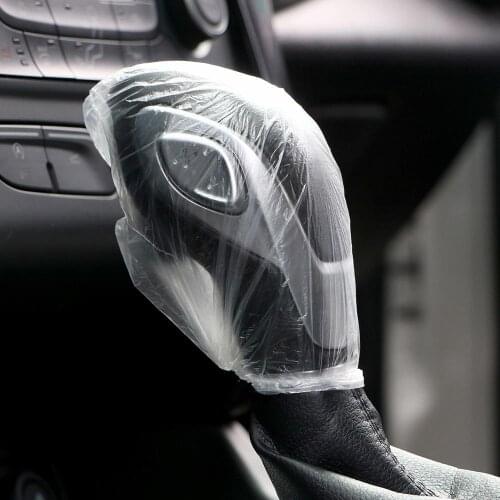 500PCS Universally Car Disposable Plastic Shifting Lever Cover Waterproof Handbrake Gear Protection Cover Transparent for Car