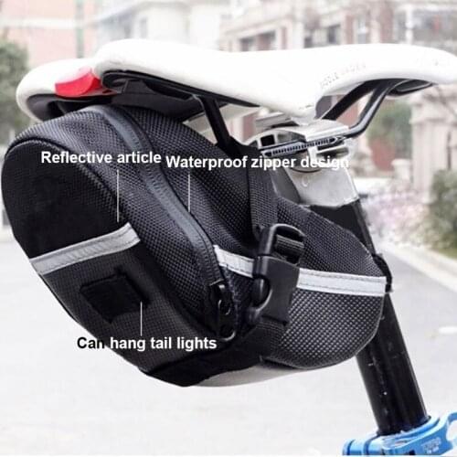 Bicycle Seat Rear Tail Bags Bike Saddle Bag Zipper Reflective Mountain Road Outdoor Cycling tool bag
