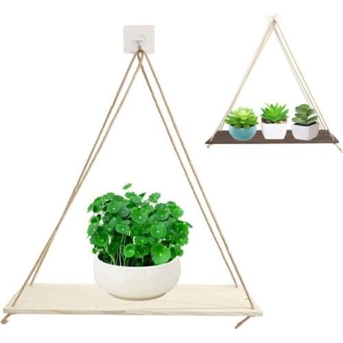 High-quality Wooden Swing Lanyard Wall-mounted Floating Frame Plant Flower Pot Indoor and Outdoor Decoration Simple Design