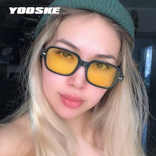 YOOSKE 2021 Fashion Decorative Sunglasses for Women Men Luxury Brand Designer Vintage Sunglass Female Pink Yellow Sun Glasses