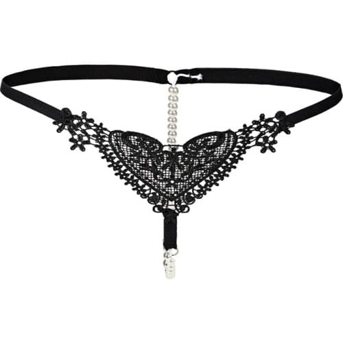 Ultra-Low Beading Open Bust Ladies Thong Panties Patchwork Lace Charming Tanga Femme Seductive Novelty Braguitas Mujer P5130