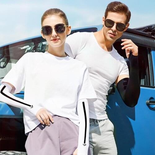 1pair Summer Ice Silk Sunscreen Sleeve Breathable Quick-drying Gloves For Outdoor Riding Fishing Sun protection, breathable