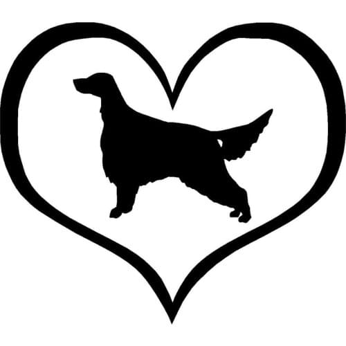10.9*9.5CM Irish Setter Dog Heart Stylish Personality Animal Car Styling Decorative Stickers Motorcycle Accessories C6-0228