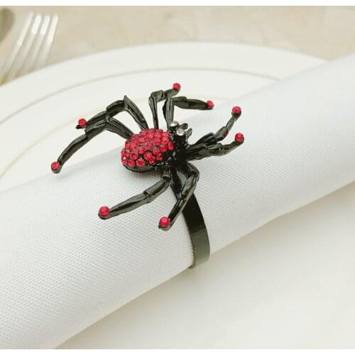 12pcs Hotel halloween black spider napkin ring napkin buckle napkin ring