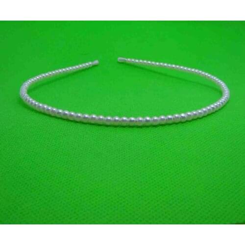 Hot single row faux ivory pearl women or girls metal headband fashion ornament jewelry accessory 12pcs lot