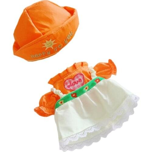 2 pcs 1set 20cm doll clothes Outfit Plush Lovely girl Dolls Clothes dolls accessories for our generation doll clothes gift