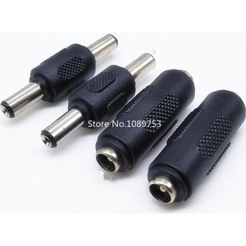 2PCS DC Conversion Head Jack double male to male 5.5*2.1MM / 5.5X2.1mm Female to Female Panel Mounting Adapter Connector Plug