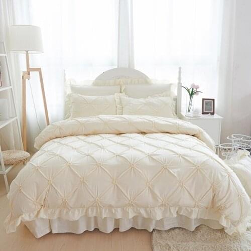 2017 4/6pcs Luxury princess bedding set 100% cotton duvet cover sets Korean style bed linen bed skirt