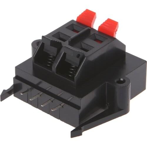 4 Way 2 Row Push Release Connector Strip Block Plate Stereo Speaker Terminal