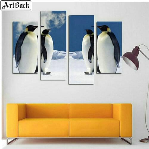 4 spell diamond painting penguin full square diamond embroidery 3d diamond mosaic dog flower sticker