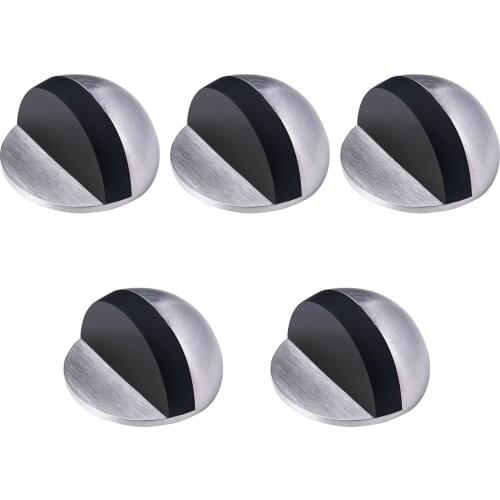 5pcs/pack Self Adhesive Accessories Door Stopper Bathroom Home Floor Mount Stainless Steel Anti Collision Easy Install Office