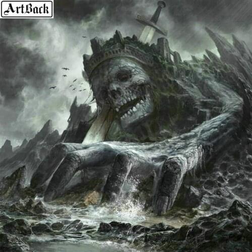 5d diy diamond painting horror skull home decoration full square death sword diamond mosaic 3d diamond embroidery crafts sticker