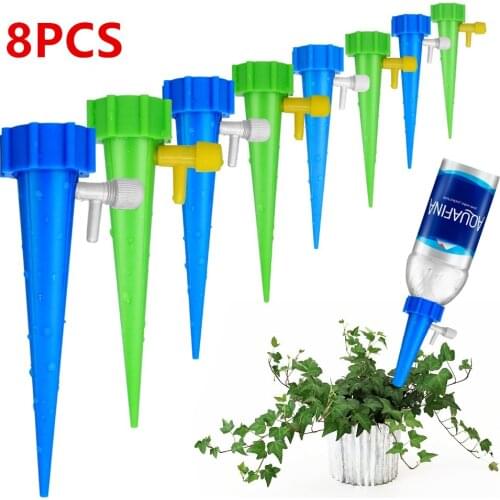 8pcs Automatic Watering Spikes Irrigation System Houseplant Waterers DIY Auto Drip Irrigation Watering System Drip Water Spikes