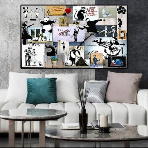 Abstract Combinations of Various Famous Paintings Posters and Prints Canvas Paintings Wall Art Pictures for Living Room Decor