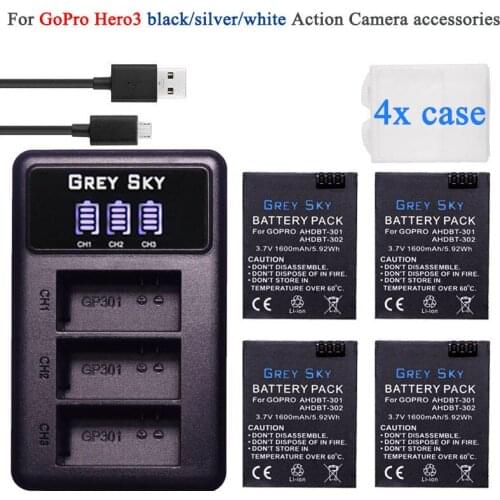 Go Pro Hero 3 3+ gopro3 gopro 3 Hero3 batteries for Gopro hero 3 3+ Black Edition White Silver Edition HD camera accessories
