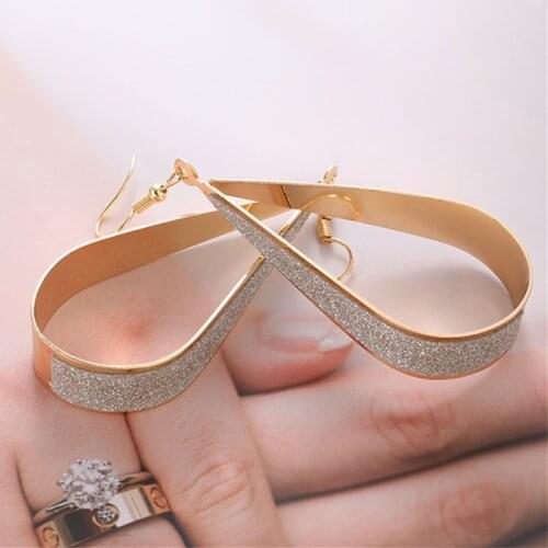 Exaggeration Scrub Earrings Gold Color Long Water Drops Big Earring For Women Wedding Party Jewelry Gift