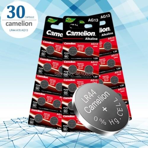Camelion 30pcs 1.5V 357A SR44 100% Original Button Cell Battery lr44 Lithium Coin Batteries A76 AG13 G13A LR44 LR1154