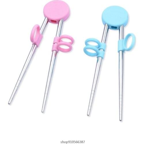 Kids Children Training Chopsticks Learning Chop Sticks Helper Reusable Tableware for Child Beginners Learner Gifts 21 Wholesales