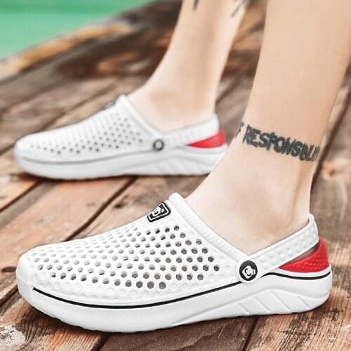 Breathable Couple Hole Shoes Walking Man Garden Shoes Comfortable Womens Slippers Wear-resistant Rubber Sole Casual Shoes